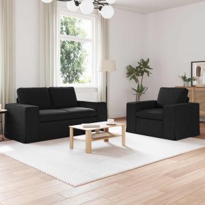 Kanapé 2 pcs fekete fém