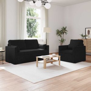 Kanapé 2 pcs fekete fém