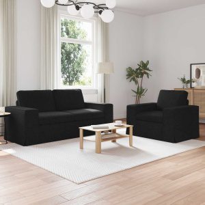 Kanapé 2 pcs fekete fém