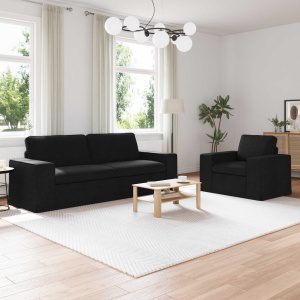 Kanapé 2 pcs fekete fém