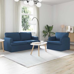 Kanapé 2 pcs kék fém