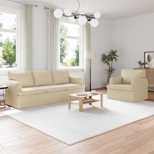 Kanapé 2 pcs krém fém
