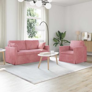 Kanapé 2 pcs rózsaszín