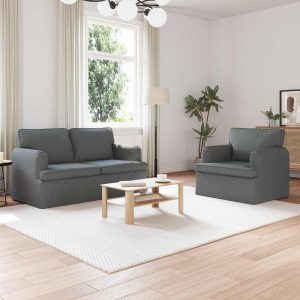 Kanapé 2 pcs sötétszürke fém