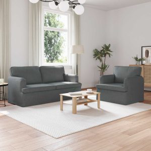 Kanapé 2 pcs sötétszürke fém