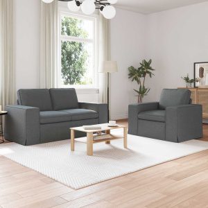 Kanapé 2 pcs sötétszürke fém
