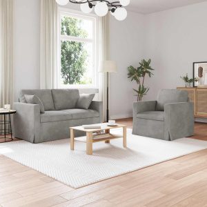 Kanapé 2 pcs világosszürke
