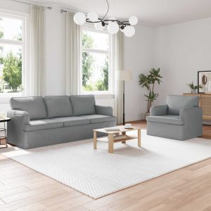 Kanapé 2 pcs világosszürke fém