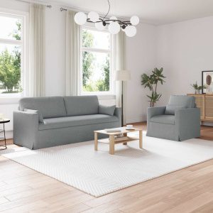 Kanapé 2 pcs világosszürke fém