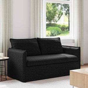 Kanapé fekete 195 x 82 x 85 cm fém