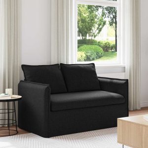 Kanapé fekete 195 x 82 x 85 cm fém