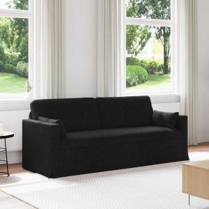 Kanapé fekete 198 x 78 x 80 cm fém