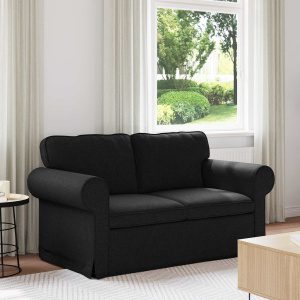 Kanapé fekete 215 x 82 x 80 cm fém