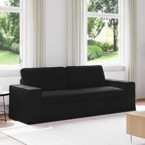 Kanapé fekete 222 x 80 x 82 cm fém