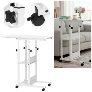 Springos állítható magasságú mobil Íróasztal 73-85x40x80cm - Fehér