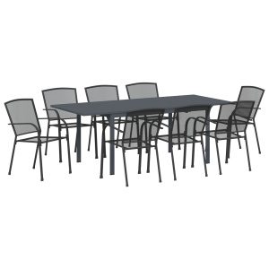 9 darabos előszobabútor szett antracit acél