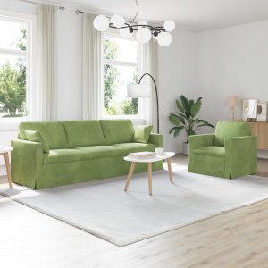 Kanapé 2 pcs világos zöld 228 x 78 x 80 cm bársony