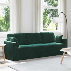 Kanapé sötétzöld 228 x 78 x 80 cm bársony
