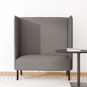 Magas háttámlású kanapé porszín 109x56x121 cm anyag