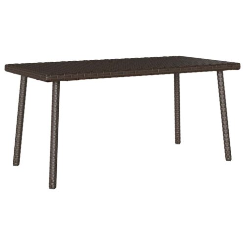 Téglalap barna polyrattan kerti dohányzóasztal 80x40x37cm