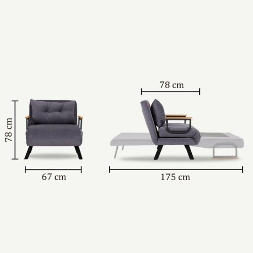 Atelier Del Sofa 1 üléses kanapéágy Sando egyszemélyes - Bordó - Image 2