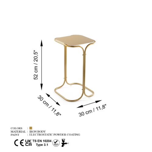 Hanah Home Coffee Table Gold Shb-001-B - Image 2