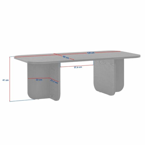 Hanah Home Coffee Table Travertine Akira - Travertine - Image 2