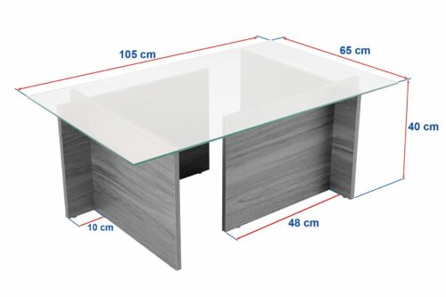 Hanah Home Coffee Table Wood Black Vetrino - Wood Black - Image 2