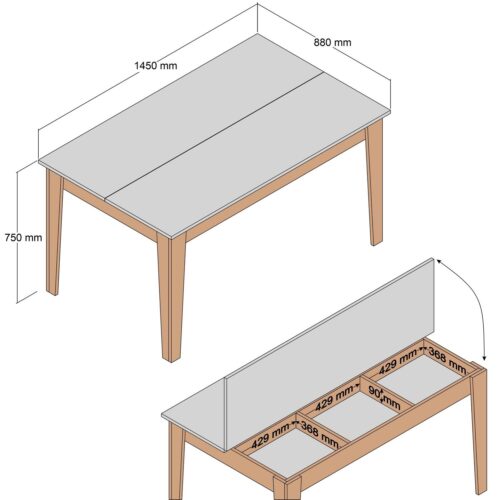 Hanah Home Dining Table Travertine Milan 897 - Travertine - Image 2