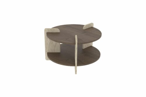 Hanah Home Dohányzóasztal Diófa Travertin Oalla