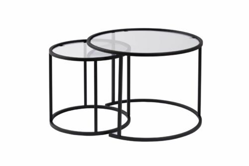 Hanah Home Dohányzóasztal Szett Fekete Átlátszó Aurum - 60