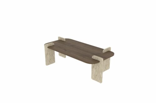 Hanah Home Dohányzóasztal Walnut Travertine Leapiri - Walnut