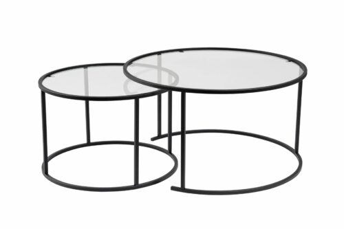 Hanah Home Dohányzóasztal szett Fekete Átlátszó Aurum - 80