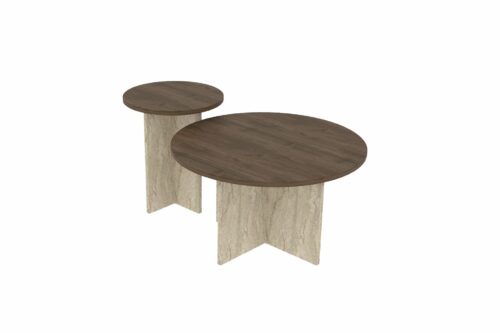 Hanah Home Dohányzóasztal szett WalnutTravertine Private - dió