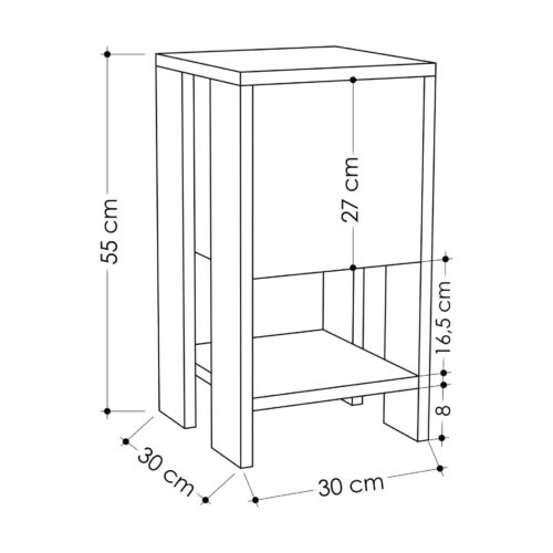 Hanah Home Nightstand Travertine Ema - Travertine - Image 2