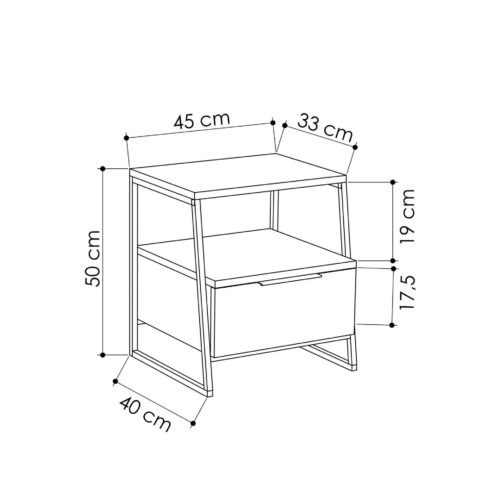 Hanah Home Nightstand White Pal - Fehér - Image 2