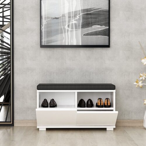 Hanah Home Shoe Cabinet White Drago - White