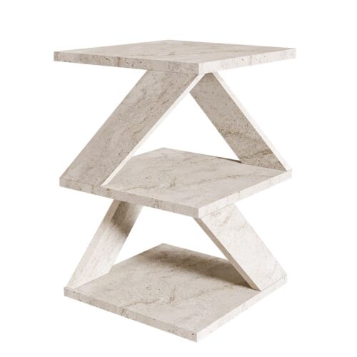 Hanah Home Side Table Travertine Albeni - Travertine