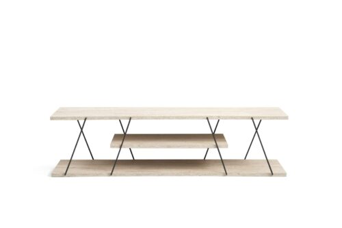 Hanah Home TV Stand Travertine Black Canaz - Black