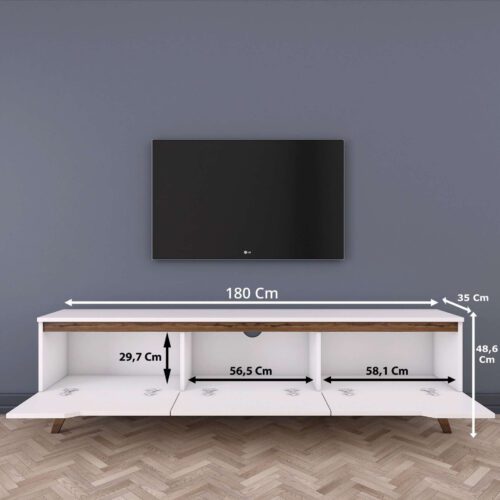 Hanah Home TV Stand White Walnut D1 - 794 - Image 2
