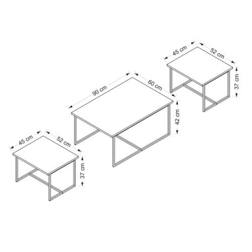 Hanah Home egymásba illeszthető asztal szett (3 darab) dió Levada... - Image 2