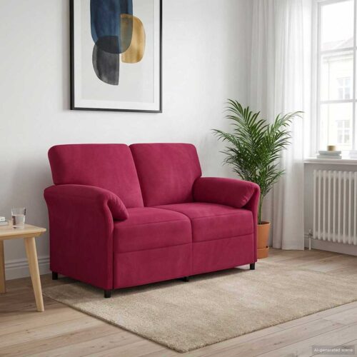 Kétüléses kanapé bordó 138 x 83 x 95 cm bársony