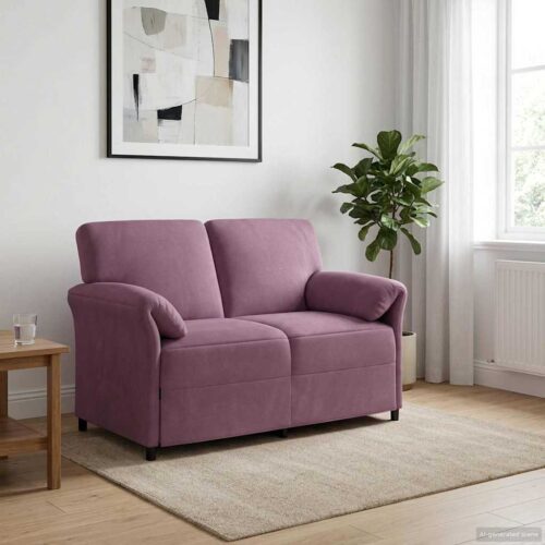 Kétüléses kanapé lila 138 x 83 x 95 cm bársony