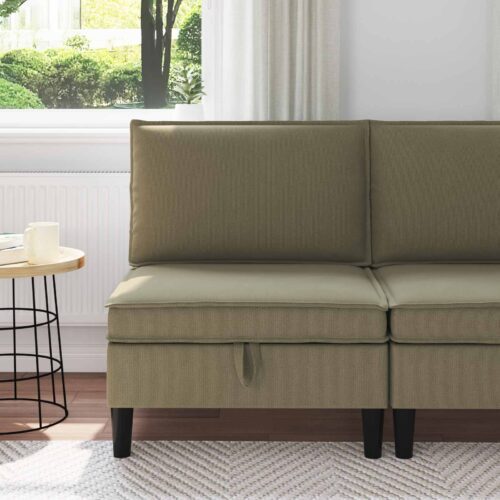 Középső sofa tárolóval khaki bársony