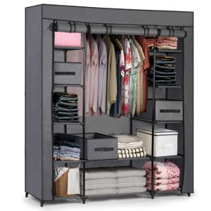 Massido textil Gardrób 12 polccal és 3 fiókkal - Grafit