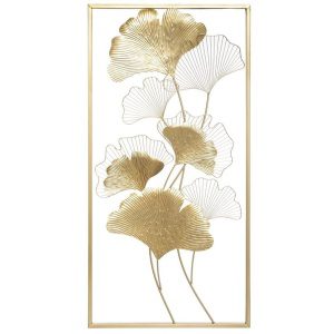 Fém fali dekoráció arany ginkgo