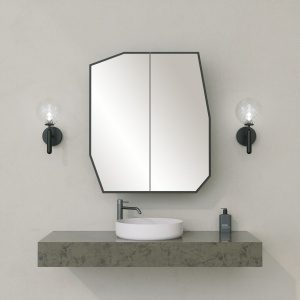 Hanah Home Bathroom Cabinet Black Quartz Cabinet - Black