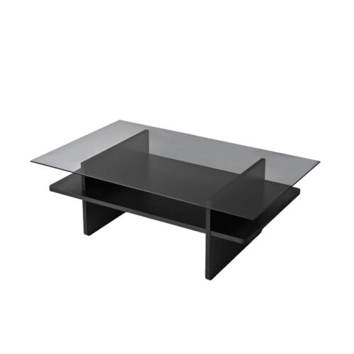Hanah Home Coffee Table Black Fume Saga téglalap alakú dohányzóas...