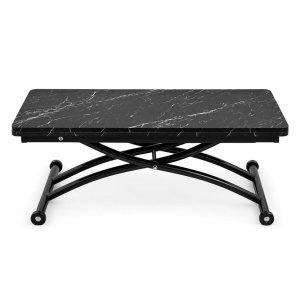 Hanah Home Coffee Table Black Marble Black Mini Juppo Ext - Black...