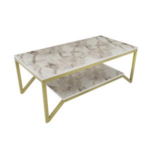 Hanah Home Coffee Table Gold White Flora - Arany